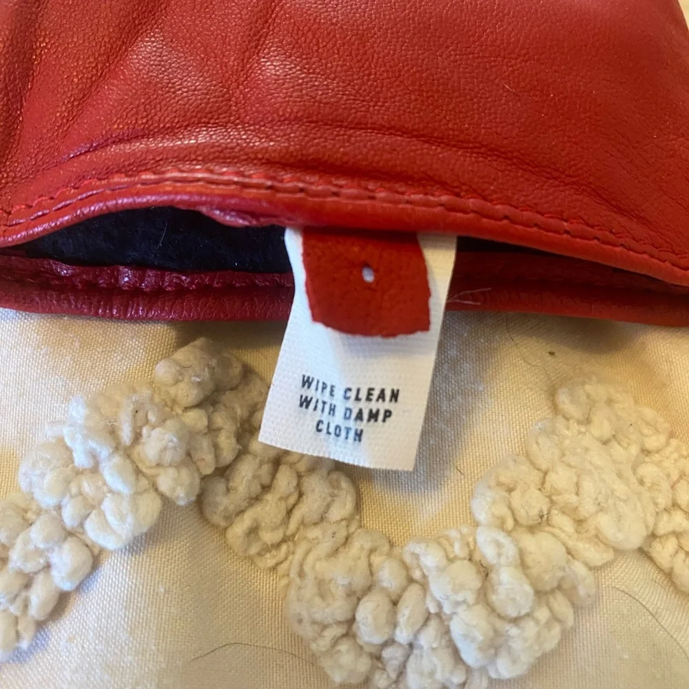 Merona Red Quilted Leather Gloves